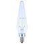 2W Prismatic HX11 LED, 2700K CCT, Candelabra Base, 120V, Clear Finish, 2-Card (12 Pack)