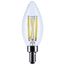 8W B11 LED, Candelabra Base, Candle-Tip, Clear, 3500K CCT, 120V (6 Pack)