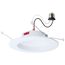10W LED Downlight Retrofit, 5-6", CCT Selectable, Round, White Finish
