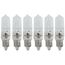 50 Watt Halogen Bulb T4 - Frosted - 2000 Average rated hours - 675 Lumens - Mini Candelabra base - 120 Volt (6 Pack)