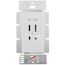 Skylark Dual Dimmer Switch and 3-Speed Fan Control, 300W Incandescent/Halogen and 1.5A Fan, No Neutral Required, S2-FSQH-WH, White