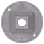 4-1/8" Dia. 1/2" Hub, 1 Hole Round Lamp Holder Cover (Silver)