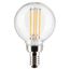 5.5 Watt G16.5 LED Bulb - Clear - Candelabra base - 90 CRI - 2700K - 120 Volt (6 Pack)