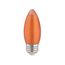2 Watt C11 LED Bulb - Satin Spun - Amber - Medium base - 2100K - 100 Lumens - 120 Volt (5 Pack)