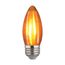 2 Watt C11 LED Bulb - Satin Spun - Amber - Medium base - 2100K - 100 Lumens - 120 Volt (5 Pack)