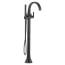 Doux Single Handle Floor Mounted Tub Filler w/ Hand Shower (Matte Black), S3105BL
