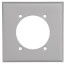 2-Gang 2.465" Dia. Power Receptacle Wall Plate, Flush Mount, Steel w/ Aluminum Finish