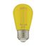 1 Watt - S14 LED Filament - Yellow Transparent Glass Bulb - E26 Base - 120 Volt - Non-Dimmable (16 Pack)