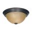 2 Light 13" Flush Mount w/ Champagne Linen Washed Glass