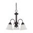 Ballerina 3 Light 20" Chandelier w/ Frosted White Glass