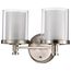 Decker 2 Light Vanity Fixture w/ Clear and Frosted Glass