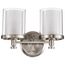 Decker 2 Light Vanity Fixture w/ Clear and Frosted Glass