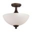 Patton 3 Light Semi-Flush w/ Frosted Glass