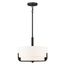 Frankie 3 Light 14" Pendant Aged Bronze Finish w/ White Glass