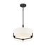 Frankie 3 Light 14" Pendant Aged Bronze Finish w/ White Glass