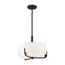 Frankie 3 Light 14" Pendant Aged Bronze Finish w/ White Glass