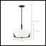 Frankie 3 Light 14" Pendant Aged Bronze Finish w/ White Glass