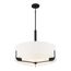 Frankie 4 Light 24" Pendant Aged Bronze Finish w/ White Glass