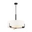 Frankie 4 Light 24" Pendant Aged Bronze Finish w/ White Glass