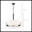 Frankie 4 Light 24" Pendant Aged Bronze Finish w/ White Glass
