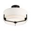 Frankie 3 Light Semi-Flush Aged Bronze Finish w/ White Glass