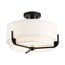 Frankie 3 Light Semi-Flush Aged Bronze Finish w/ White Glass