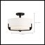 Frankie 3 Light Semi-Flush Aged Bronze Finish w/ White Glass
