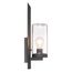 Indie 1 Light Large Wall Sconce Textured Black Finish w/ Clear Seeded Glass