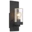 Indie 1 Light Small Wall Sconce Textured Black Finish w/ Clear Seeded Glass