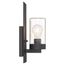 Indie 1 Light Small Wall Sconce Textured Black Finish w/ Clear Seeded Glass