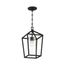 Hopewell 1 Light Hanging Lantern Matte Black Finish w/ Clear Seeded Glass
