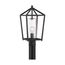 Hopewell 1 Light Post Lantern Matte Black Finish w/ Clear Seeded Glass