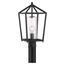 Hopewell 1 Light Post Lantern Matte Black Finish w/ Clear Seeded Glass