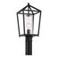 Hopewell 1 Light Post Lantern Matte Black Finish w/ Clear Seeded Glass