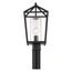 Hopewell 1 Light Post Lantern Matte Black Finish w/ Clear Seeded Glass