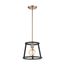 Chassis 1 Light Mini Pendant Fixture Copper Brushed Brass Finish w/ Matte Black Frame