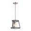Chassis 1 Light Mini Pendant Fixture Copper Brushed Brass Finish w/ Matte Black Frame