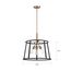 Chassis 3 Light Pendant Fixture Copper Brushed Brass Finish w/ Matte Black Frame