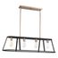 Chassis 4 Light Island Pendant Fixture Copper Brushed Brass Finish w/ Matte Black Frame