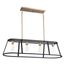 Chassis 4 Light Island Pendant Fixture Copper Brushed Brass Finish w/ Matte Black Frame