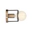 Chassis 1 Light Wall Sconce Copper Brushed Brass Finish w/ Matte Black Frame