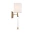 Thompson 1 Light Wall Sconce Burnished Brass Finish w/ White Linen Shade