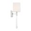 Thompson 1 Light Wall Sconce Polished Nickel Finish w/ White Linen Shade