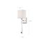 Thompson 1 Light Wall Sconce Polished Nickel Finish w/ White Linen Shade