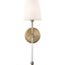 Olmstead 1 Light Wall Sconce Burnished Brass Finish w/ White Linen Shade