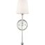 Olmstead 1 Light Wall Sconce Polished Nickel Finish w/ White Linen Shade