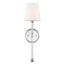 Olmstead 1 Light Wall Sconce Polished Nickel Finish w/ White Linen Shade