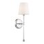 Olmstead 1 Light Wall Sconce Polished Nickel Finish w/ White Linen Shade