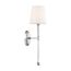 Olmstead 1 Light Wall Sconce Polished Nickel Finish w/ White Linen Shade