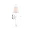 Olmstead 1 Light Wall Sconce Polished Nickel Finish w/ White Linen Shade